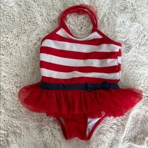Cat & Jack Girls Red, White, & Blue Swim One/piece